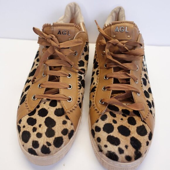 Agl Shoes - AGL Attilio Giusti Women's Sneaker Genuine Calf Hair Animal Print Size 43